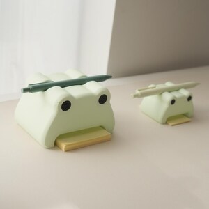 Frog Pen and Note Holder: Green Cottagecore Cozy Desk Accessories image 14
