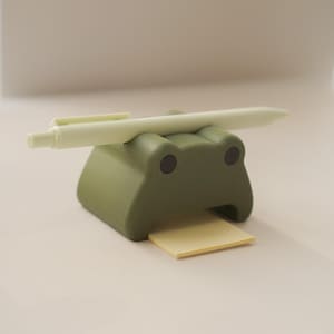 Frog Pen and Note Holder: Green Cottagecore Cozy Desk Accessories image 7