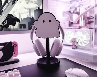 Spooky Ghost Headphone Stand: 3D Printed Kawaii Desk Decor