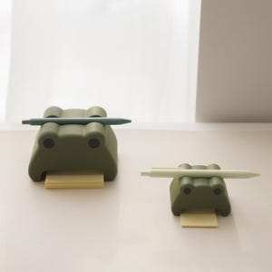 Frog Pen and Note Holder: Green Cottagecore Cozy Desk Accessories image 10