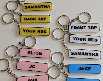 Personalised Keyring Number Plate License Plate Keyring Unique Gift - Perfect for Car Hire Keys
