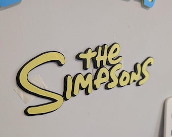 The Simpsons, 3D Printed TV Show Shelf / Wall Desk Art / Gamer Sign 3D Printed / Mancave / Home Bar / Gamer / Games Room