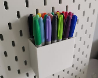 IKEA SKADIS Pegboard Pen Holder (White) - Pens NOT Included - Holds Approx 21 Sharpies/Cricut Pens/Pencils - Different Sizes Available