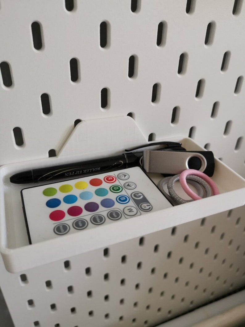 IKEA SKADIS Pegboard Tray/shelf white Perfect for USB Etsy Ireland