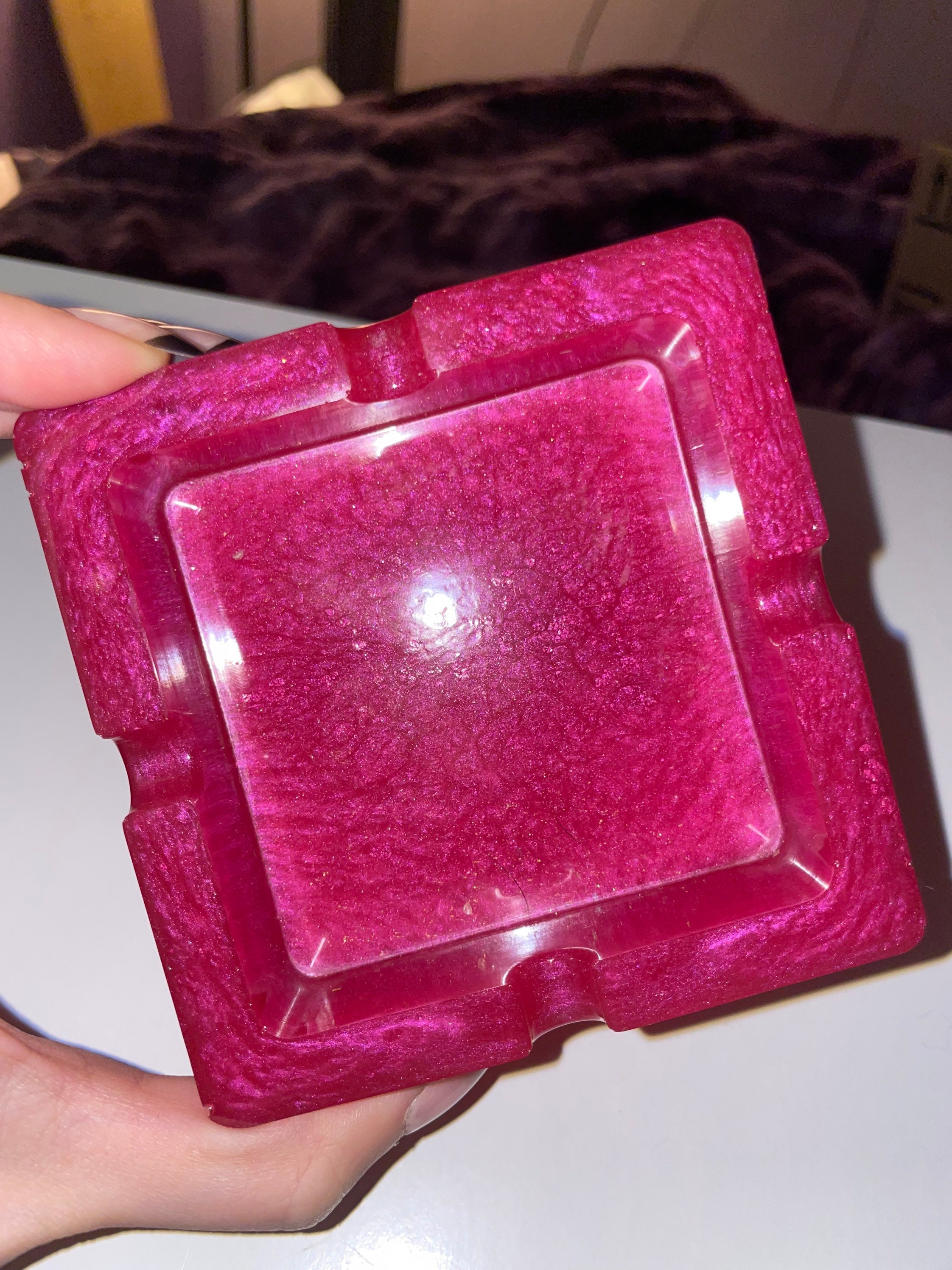 Ashtrays Art & Collectibles Square epoxy resin ashtray