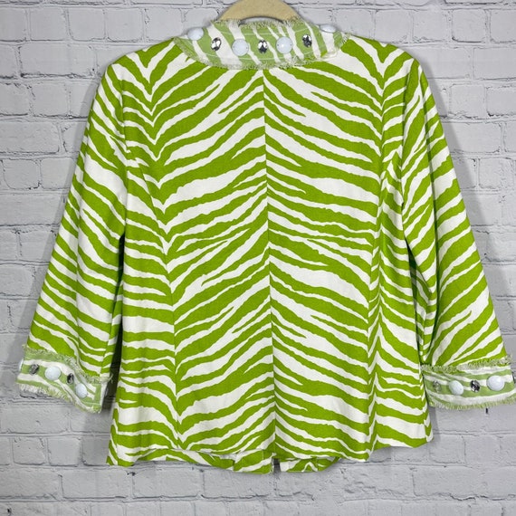Berek Blazer Womens M Zebra White Green 100% Cott… - image 2