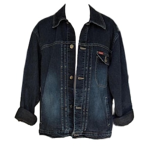 90s Dark Wash Oversized Jean Jacket
