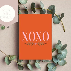XOXO Anniversary Card for her, for him Printable Instant Download Card