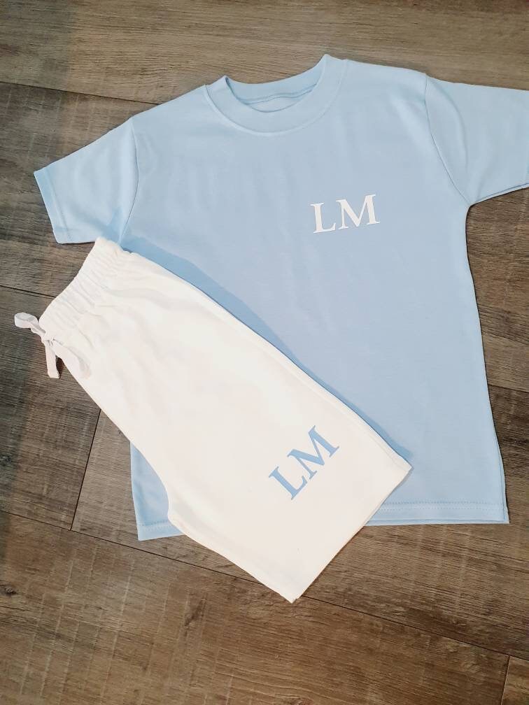 Boys Clothes Shorts and Tshirt Set Personalised Initials 16 Etsy UK