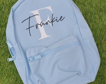 Personalised backpack school bag with name