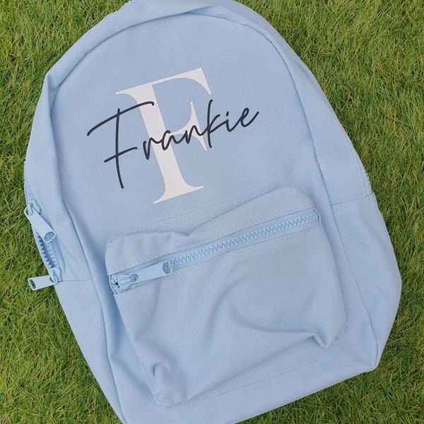 Personalised backpack school bag with name
