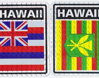 Hawaii State Flag or Kanaka Maoli Flag Bumper Vinyl Decal Stickers