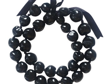 32" Best Quality Black or Brown Kukui Nut Necklace Lei