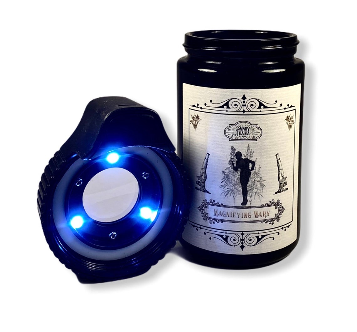 Stash Jar Magnifying Glass 6x Magnification With LED Light Etsy Denmark