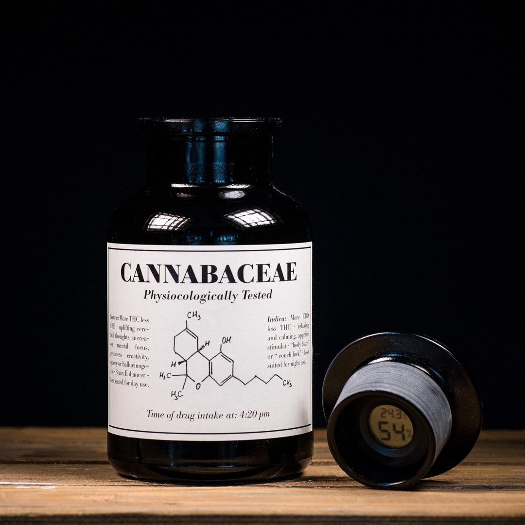 Weed Jar Mary Purple 1000ml With Integrated Hygrometer Etsy UK