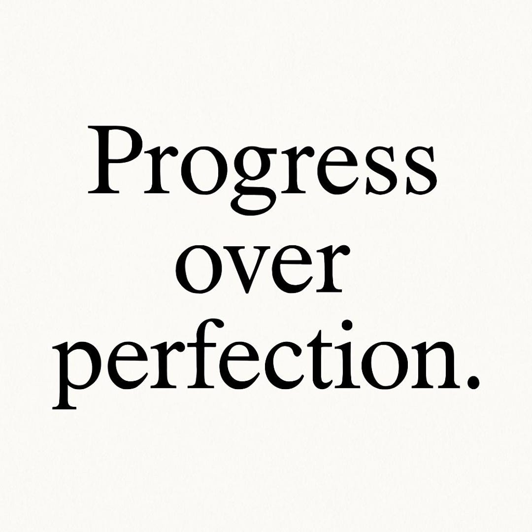 Minimalist Motivational Quote Poster – “progress Over Perfection ...