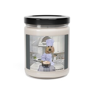 Dog Candle Scented Candle 100% Soy Candle Cotton Wick | Chef Boyardoodle Foodie Food Lover Home Decor Goldendoodle Unscented Candle 9oz