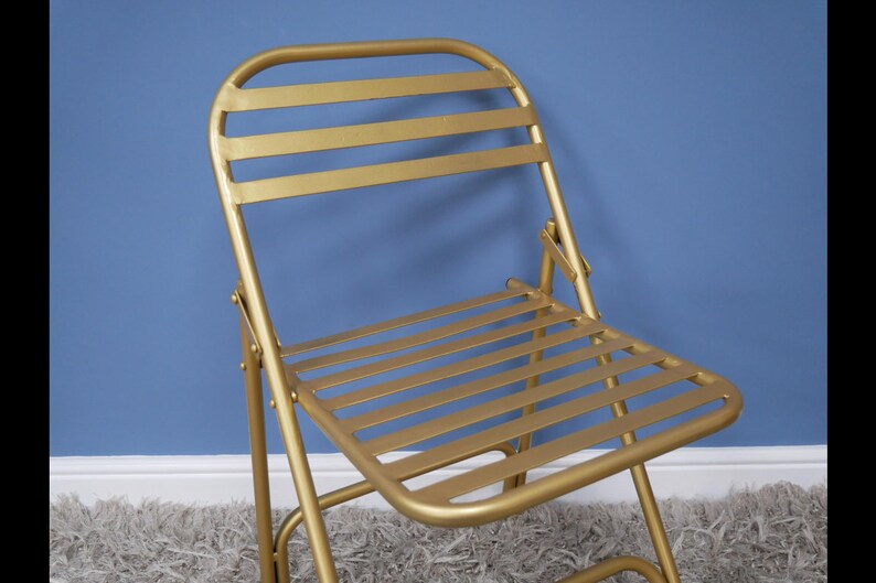Gold Iron Folding Industrial Retro Dining Chairs Kitchen Chair Etsy UK