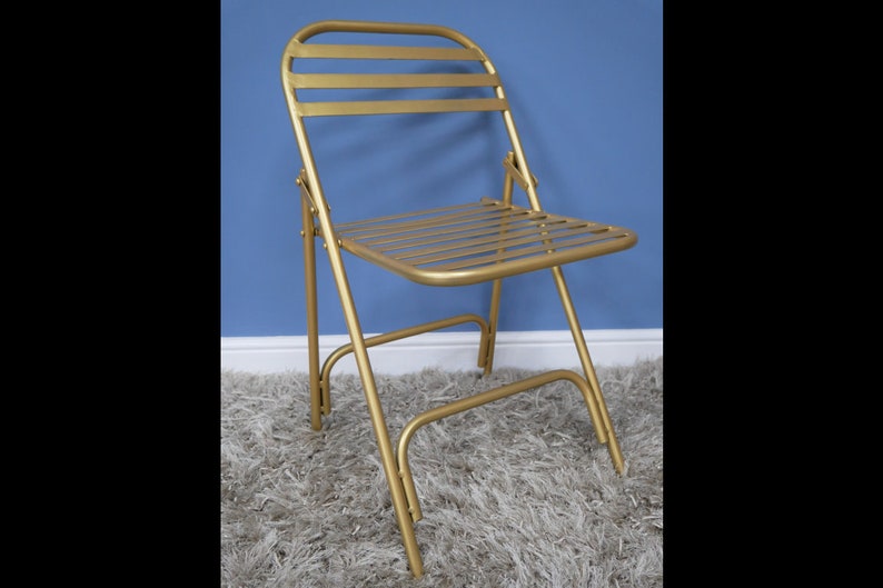 Gold Iron Folding Industrial Retro Dining Chairs Kitchen Chair Etsy UK