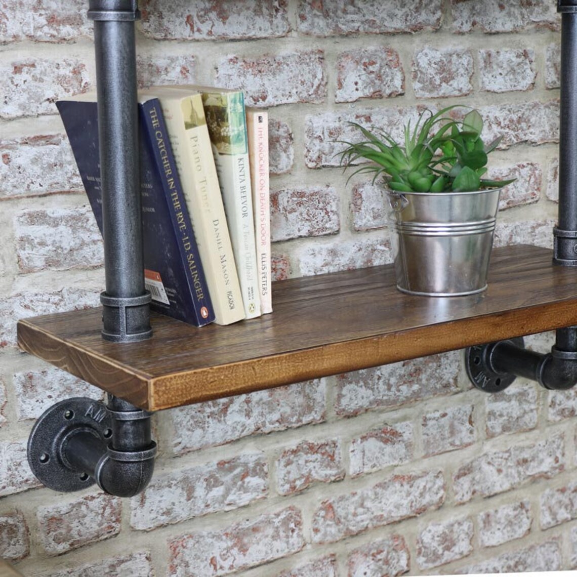 Industrial Steel Pipe Wall Shelves / Urban Wooden Shelving / Etsy UK