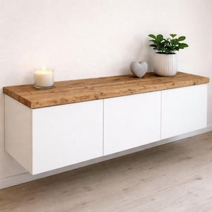Rustic top panel for IKEA Besta sideboard/lowboard, made from reclaimed wood, solid wood upcycling