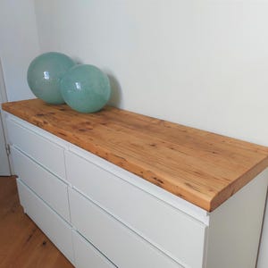 Top plate reclaimed wood for IKEA Malm Besta Kullen Hemnes chests of drawers cover plate rustic solid wood