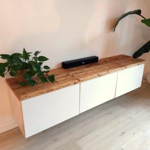 Deckplatte Rustikal für IKEA Besta Sideboard Lowboard Deckplatte aus Altholz nach Maß Massivholz Upcycling