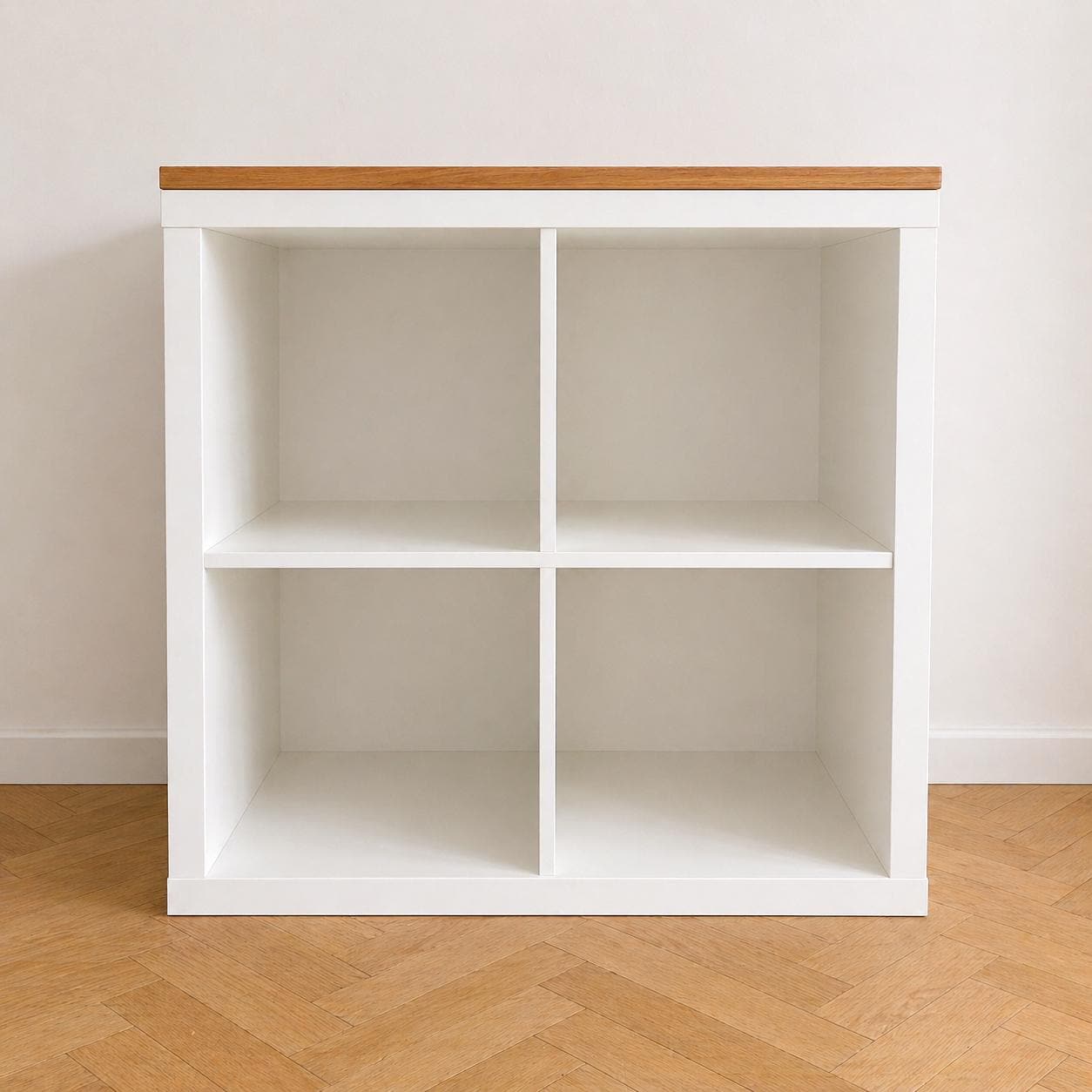 IKEA Kallax用オーク無垢材カバーパネル。カスタムメイドの木製カバー
