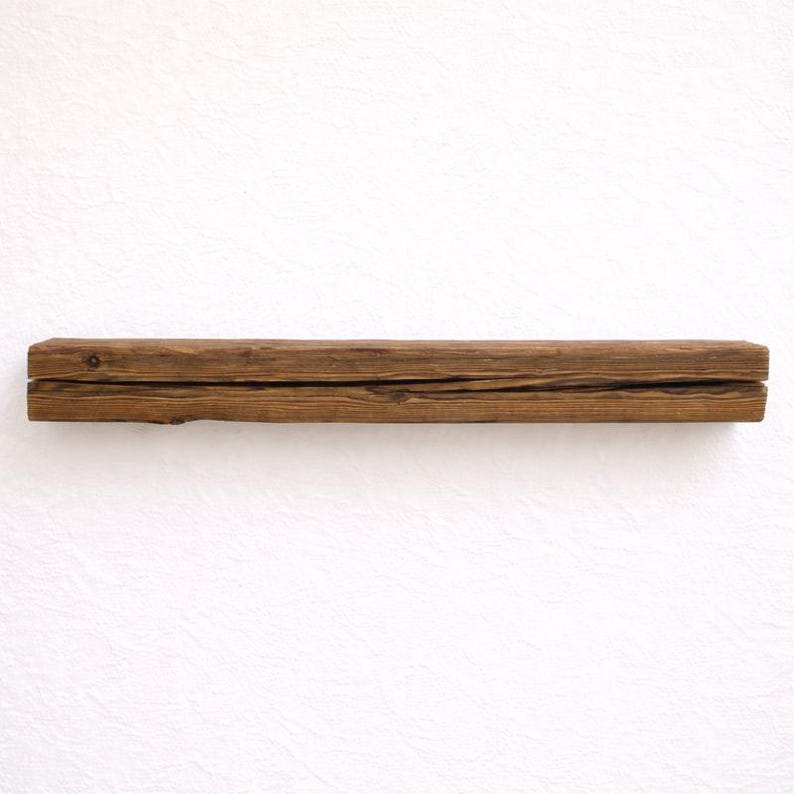 Wall shelf made of reclaimed wood beams, wall board, beam shelf, kitchen shelf, bookshelf, spruce shelf board image 4