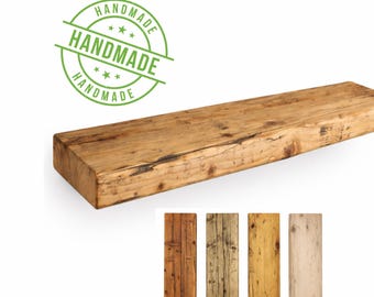Wall shelf made of reclaimed wood, floating, rustic, vintage, upcycled, shelf board, wall board