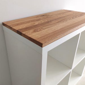 Solid oak cover plate for IKEA Kallax. Custom-made wooden cover plate.