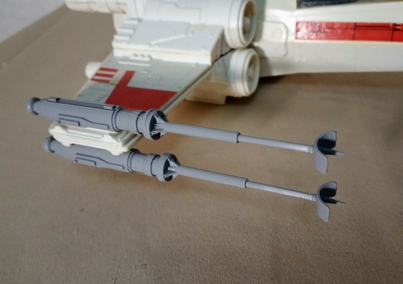 Star Wars Kenner 1978 X-Wing Parts Replacement Wing Cannons set of 4 3D Printed image 4
