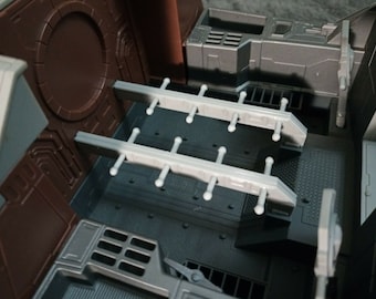 Star Wars Hasbro 2008 Clone Wars AT-TE Parts - Rear Compartment Trooper Rails (Pair) 3D Printed