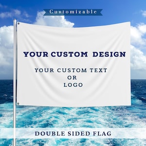 Custom Nautical Flag – Personalized Flag with Any Word, Phrase, or Logo, Double-Sided Outdoor Boat Flag, Outdoor Dock Accessories
