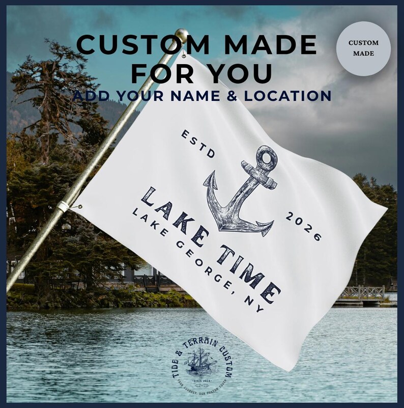 Personalized Lake Boat Flag Custom Dock Flag Outdoor Nautical Decor ...