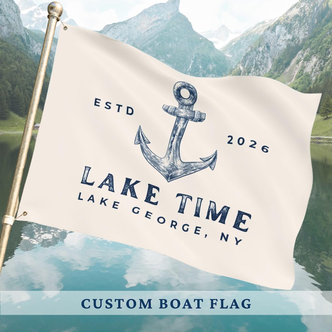Personalized Lake Boat Flag Custom Dock Flag Outdoor Nautical Decor ...