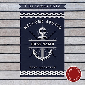 Personalized Boat Rug | Custom Nautical Mat | Welcome Aboard Mat | Luxury Outdoor Boat Mat | Unique Gift for Boat Owners | Gift for Sailors