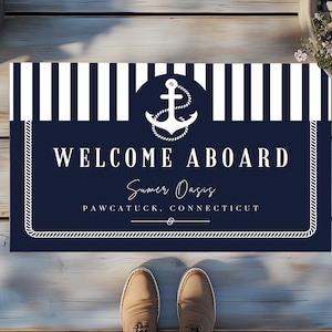 Personalized Boat Rug | Custom Luxury Nautical Mat | Outdoor Boat Mat | Gift for Boat Owner | 24” x 36” Custom Design