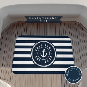 Custom Welcome Mat for Boat | Personalized Boat Gift for Sailors | Nautical Mat for New Boat Owners | Memory Foam Mat | Gift for Sailor