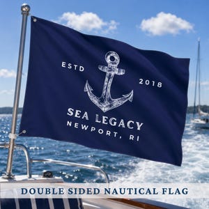Aangepaste vlag bootnaam: nautisch ankerbanner, dubbelzijdig dokdecor