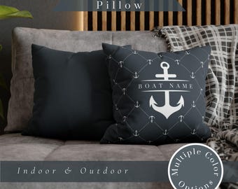 Personalisierte Boot Name Kissen | Nautische Anker Kissen, Indoor Outdoor Decor