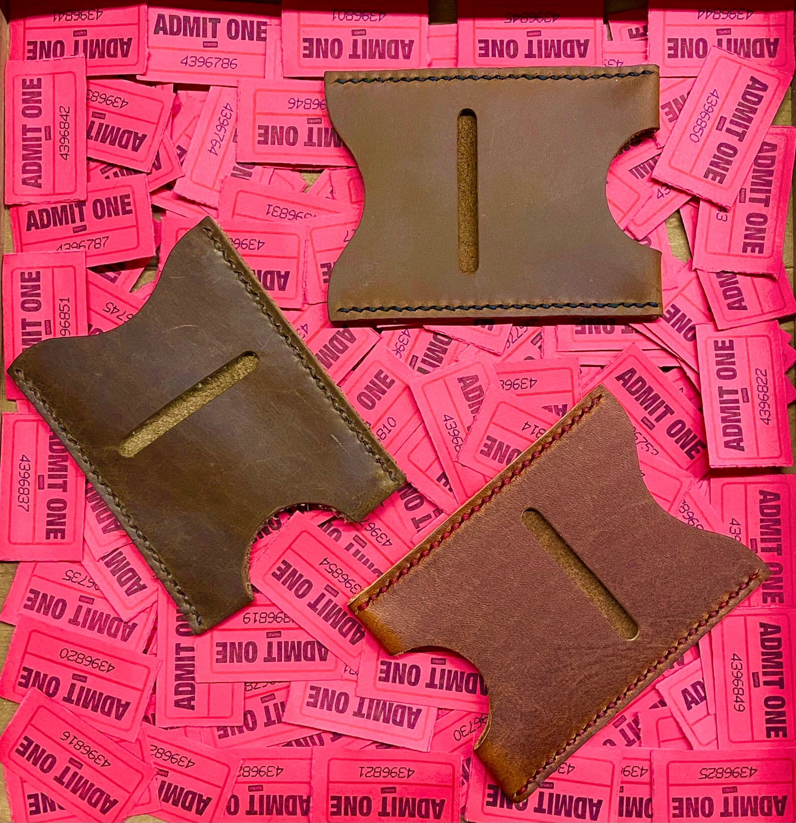 Custom Ticket Stub Leather Wallet Etsy