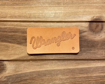 Custom Handmade Real Veg Tan Leather Patch Replacement Western Rodeo Cowboy Wrangler Denim Jeans Keychain Craft Supply
