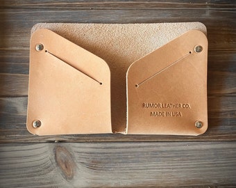 The “Maverick” Custom Handmade Minimalist EDC Mens Slim Bifold Wallet