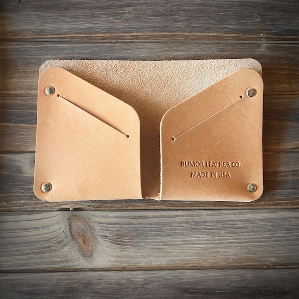 The “Maverick” Custom Handmade Minimalist EDC Mens Slim Bifold Wallet