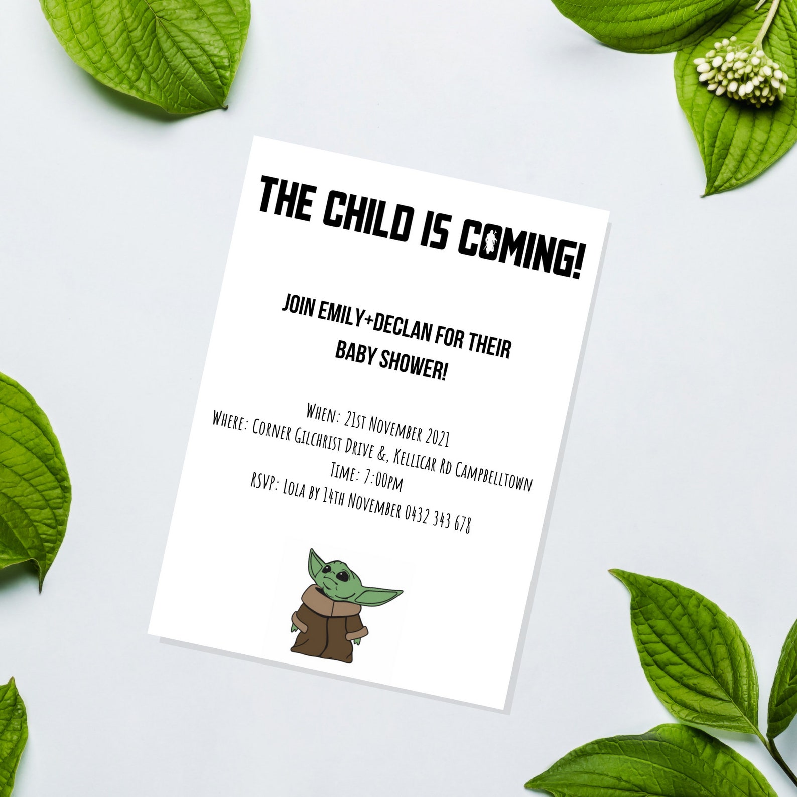 PRINTABLE Baby Yoda Baby Shower Invitation Etsy Australia