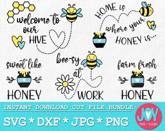 Bee svg Bundle - Bee sayings svg, Bee quotes svg, honey bee svg, Welcome svg,  Bee Decor svg, Honey bee svg, Farmhouse svg, Cute Bee clipart