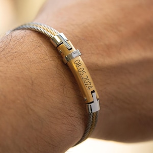 Father Gift, Custom Name Bracelet for Dad with Kids Name, Engraved Men Bracelet, Gift for Him Husband Dad Grandpa Personalize Daddy Bracelet