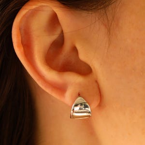 Gold Thick Huggie Hoop Earrings, Wide Silver Huggies, Hypoallergenic, Dainty Small Hoop Earring Minimalist Gift for Her Cartilage Hoop