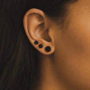Black Stud Earrings Men & Women - Round Stud Earrings Set - Men Earrings Circle - 3mm/4/5/6/7/ 8mm Black Stud Steel Earrings image 6